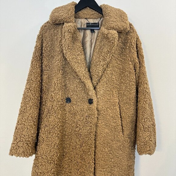 BERNARDO Call Me Cozy Vegan Fur Coat in Ginger Root Size Medium - Picture 5 of 12